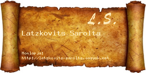 Latzkovits Sarolta névjegykártya